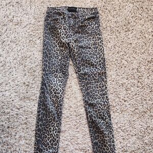 Black Orchid Denim Black & Brown Leopard Gisele High Rise Super Skinny Jeans, 24